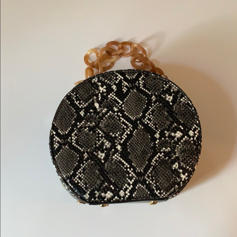 Round Snakeskin Purse